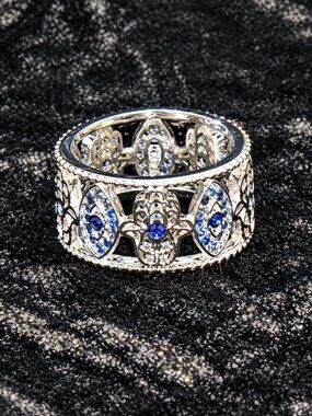 Hamsa and the Eye of Buddha ring Size 7...26029